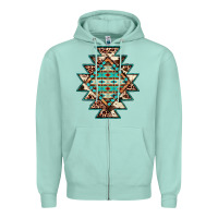 Seafoam cowhide leopard gemstone aztec Zipper Hoodie - JahusDesignShop