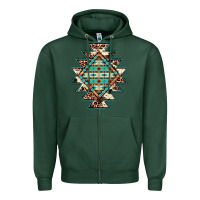 Sports Green cowhide leopard gemstone aztec Zipper Hoodie - JahusDesignShop