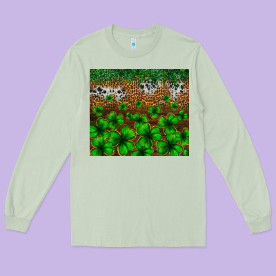 St. Patrick's Day Leopard Cowhide Tumbler Long Sleeve Tee Designed By Neo Western