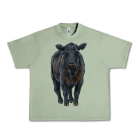 Oil Green black angus cattle Urban Heavy Tee - RanaPortraitStore