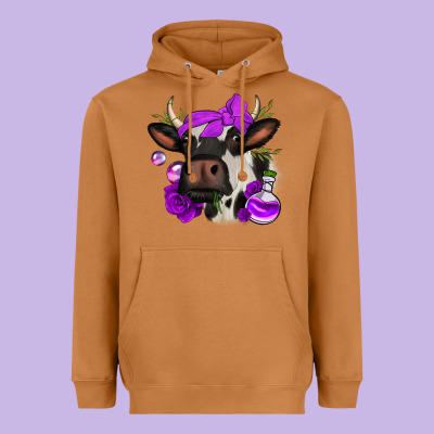 Halloween Roses Cow Heavyweight Hoodie Designed By Jasminsmagicworld