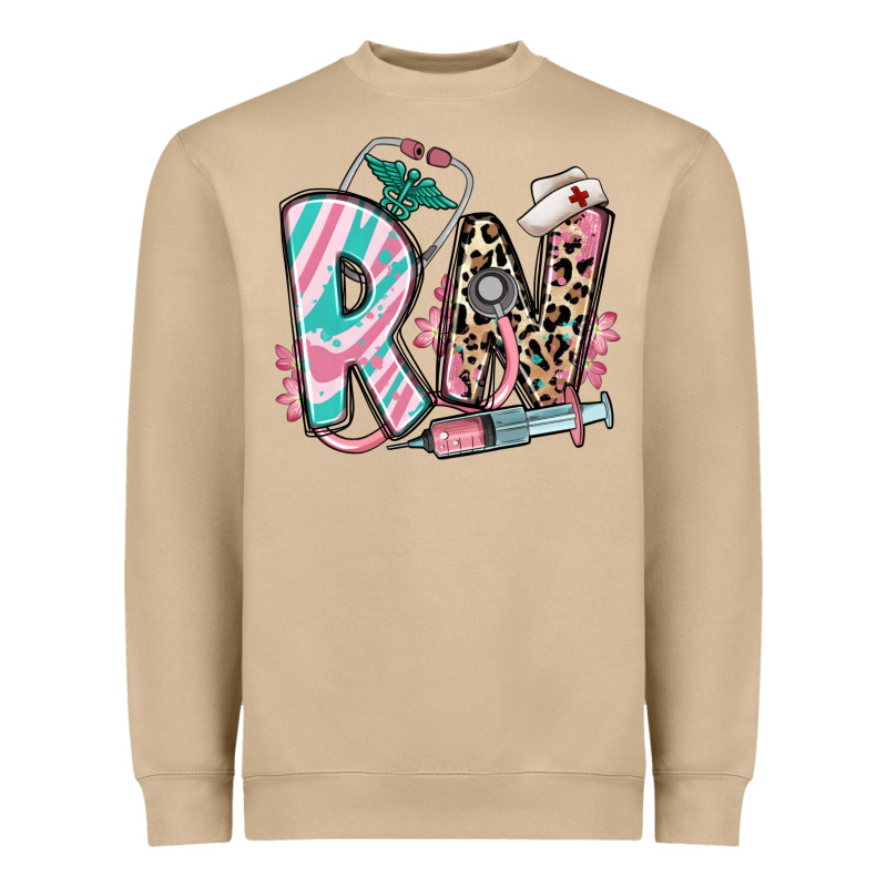 Floral Rn Registered Nurse Heavyweight Sweatshirt by RanaPortraitStore | Teevron
