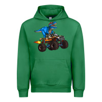Emerald monster truck and  t rex dinosaur Urban Hoodie - Artiststas