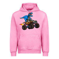 Fuchsia Pink monster truck and  t rex dinosaur Urban Hoodie - Artiststas