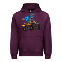 Mauve Wine monster truck and  t rex dinosaur Urban Hoodie - Artiststas