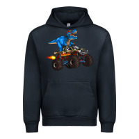 Navy monster truck and  t rex dinosaur Urban Hoodie - Artiststas