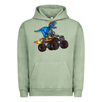 Pigment Oil Green monster truck and  t rex dinosaur Urban Hoodie - Artiststas