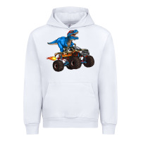 White monster truck and  t rex dinosaur Urban Hoodie - Artiststas
