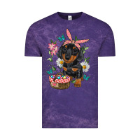 Cloud Purple easter dachshund Vintage Tee - RanaPortraitStore