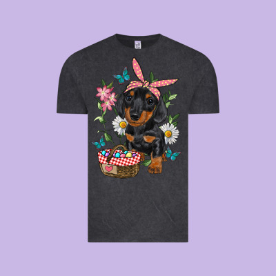 Vintage Tee easter dachshund