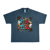 Midnight Navy baseball mama with leopard Urban Heavy Tee - Zillion Design Studio