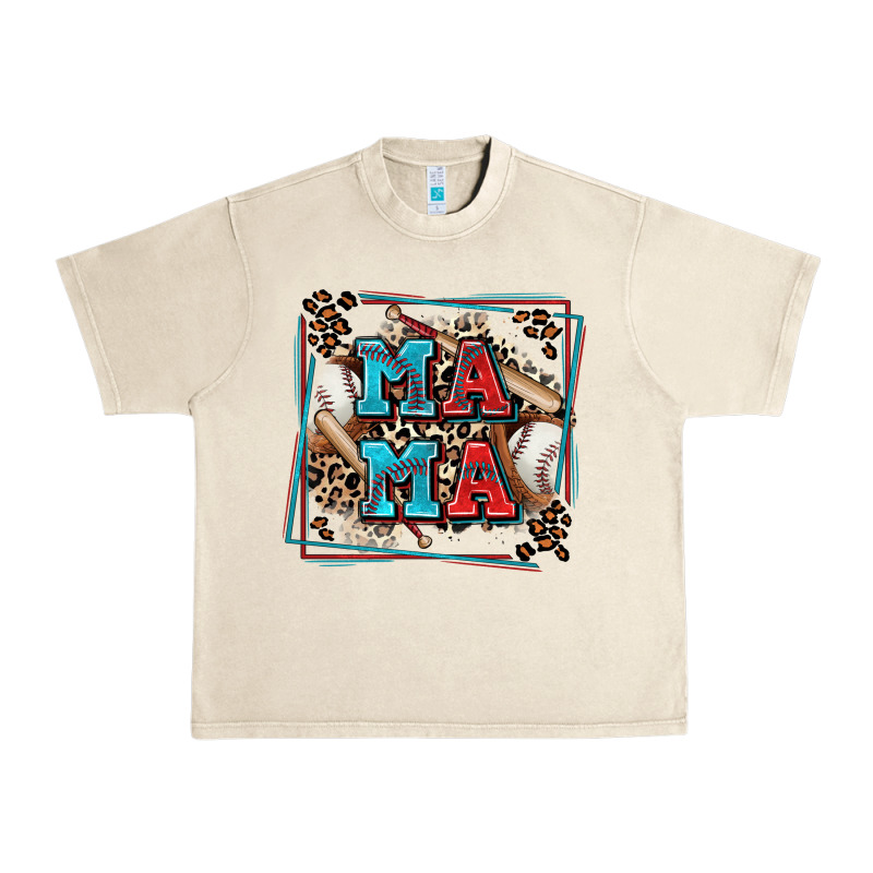 Baseball Mama With Leopard Urban Heavy Tee by Zillion Design Studio | Teevron