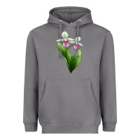 Storm Pink And White Lady's Slipper Flower Illustrations Heavyweight Hoodie - LillyAllenDesigns