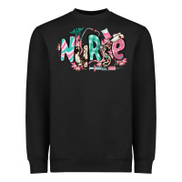Black floral nurse Heavyweight Sweatshirt - RanaPortraitStore