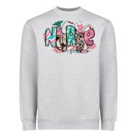 Heather Grey floral nurse Heavyweight Sweatshirt - RanaPortraitStore