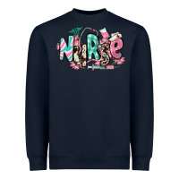 Navy floral nurse Heavyweight Sweatshirt - RanaPortraitStore