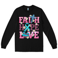 Black faith hope love  cross and ribbon Long Sleeve Tee - HRA Design Shop