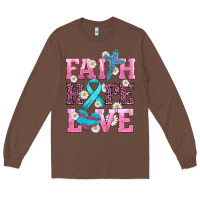Chestnut faith hope love  cross and ribbon Long Sleeve Tee - HRA Design Shop