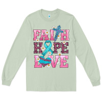 Matcha faith hope love  cross and ribbon Long Sleeve Tee - HRA Design Shop