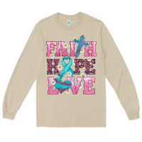Mushroom faith hope love  cross and ribbon Long Sleeve Tee - HRA Design Shop