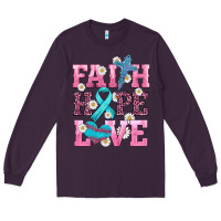 Plum faith hope love  cross and ribbon Long Sleeve Tee - HRA Design Shop