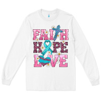 White faith hope love  cross and ribbon Long Sleeve Tee - HRA Design Shop