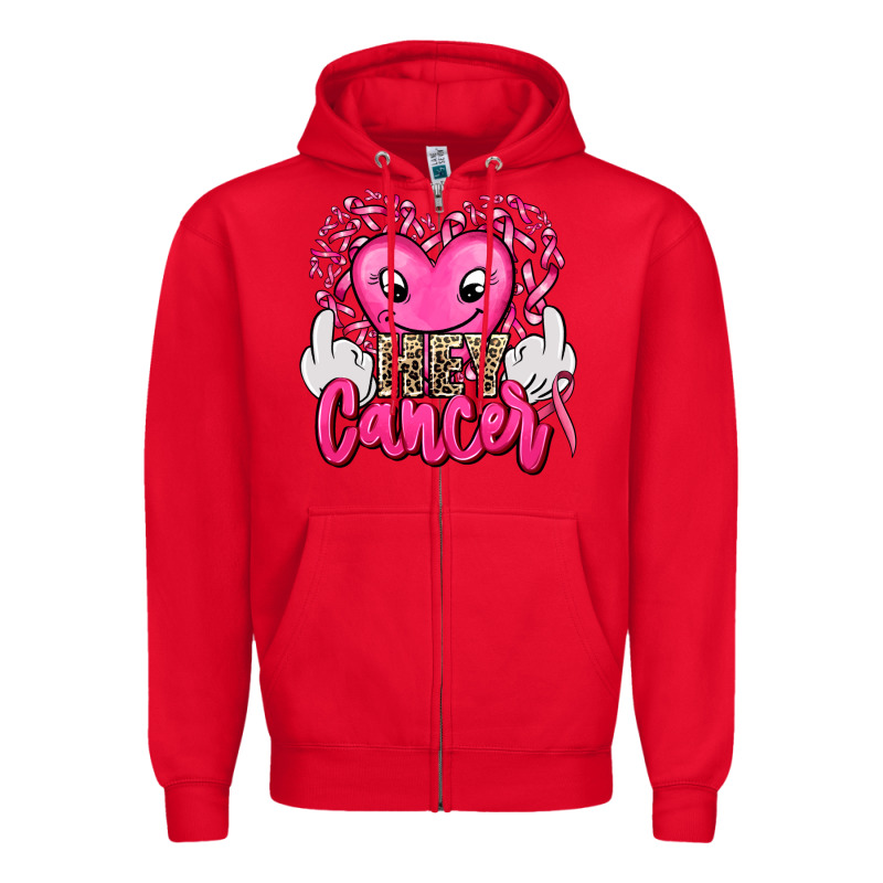 Hey Cancer With Middle Fingers Zipper Hoodie by AdoDesignShop | Teevron