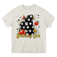 Cream ladybug birthday girl age 4 Heavy Core Tee - LillyAllenDesigns