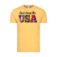 Vintage Mustard god bless the usa Vintage Tee - texasbilliewilder