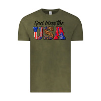 Vintage Olive god bless the usa Vintage Tee - texasbilliewilder