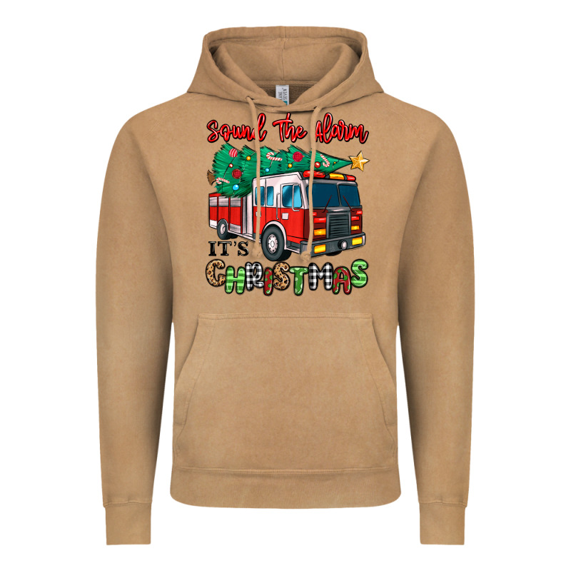 Sound The Alarm Its Christmas Fire Truck Vintage Hoodie by MaliasSmallBusiness | Teevron