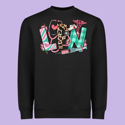 Heavyweight Sweatshirt floral lpn licensed practical nurse
