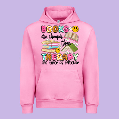 Books Are Cheaper Than Therapy And Twice As Effective Urban Hoodie Designed By Artiststas