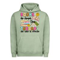 Pigment Oil Green books are cheaper than therapy and twice as effective Urban Hoodie - Artiststas