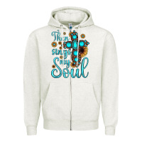 Oatmeal Heather then sings my soul cross Zipper Hoodie - JahusDesignShop