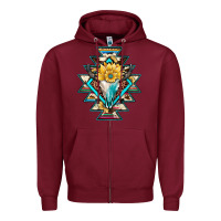 Burgundy cowhide leopard bull skull aztec Zipper Hoodie - JahusDesignShop