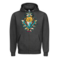Charcoal Heather cowhide leopard bull skull aztec Zipper Hoodie - JahusDesignShop