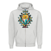 Dove Grey cowhide leopard bull skull aztec Zipper Hoodie - JahusDesignShop
