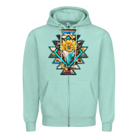Seafoam cowhide leopard bull skull aztec Zipper Hoodie - JahusDesignShop
