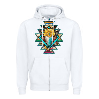 White cowhide leopard bull skull aztec Zipper Hoodie - JahusDesignShop