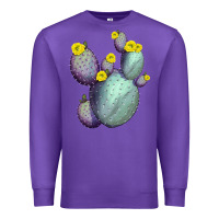 Purple Opunthia Santa Rita Cacti Premium Sweatshirt - LillyAllenDesigns