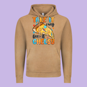 Take It Easy Keep It Cheesy Vintage Hoodie Designed By Maliassmallbusiness