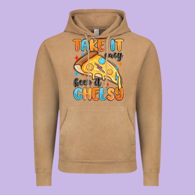 Vintage Hoodie take it easy keep it cheesy