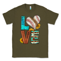 Army Green western love baseball Classic Tee - HRA Design Shop