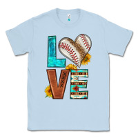 Dusty Blue western love baseball Classic Tee - HRA Design Shop