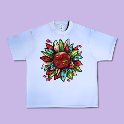 Cherry Sunflower Urban Heavy Tee Designed By Texasbilliewilder