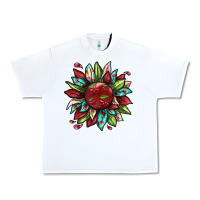 White Cherry sunflower Urban Heavy Tee - texasbilliewilder