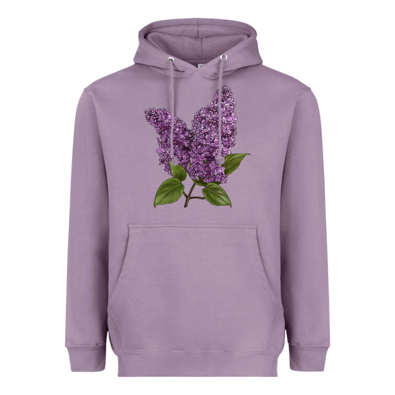 Purple Lilac Flower Illustrations Heavyweight Hoodie by LillyAllenDesigns | Teevron