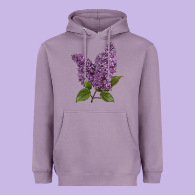 Purple Lilac Flower Illustrations Heavyweight Hoodie Designed By Lillyallendesigns