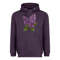 Plum Purple Lilac Flower Illustrations Heavyweight Hoodie - LillyAllenDesigns